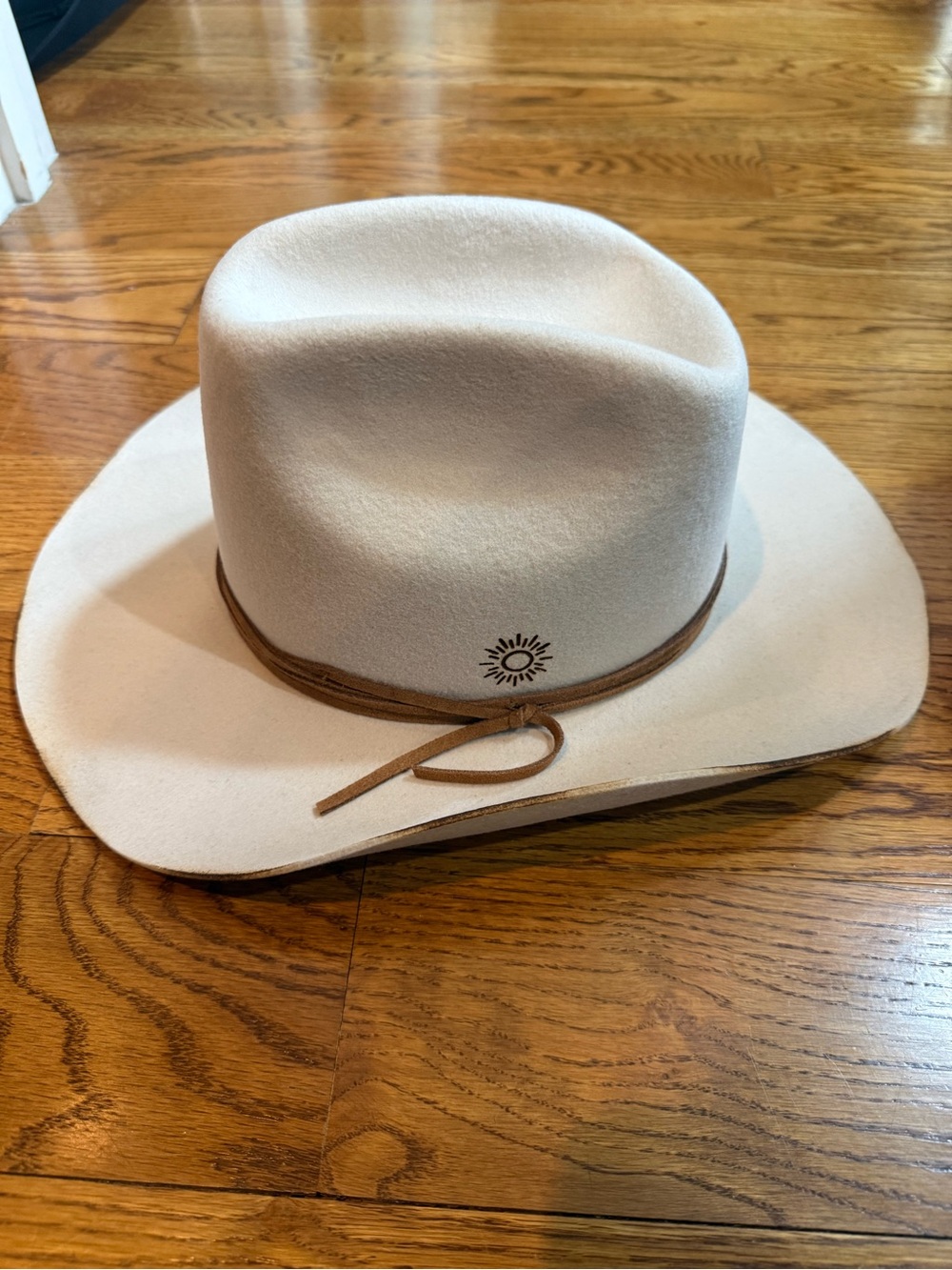 Wyeth Cream Felt Western Hat with Leather Band